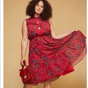 ModCloth vibrant red midi dress